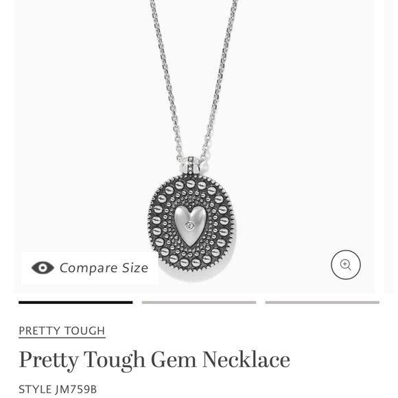 Brighton Pretty Tough Silver Necklace with Aqua Gem - Picture 3 of 4